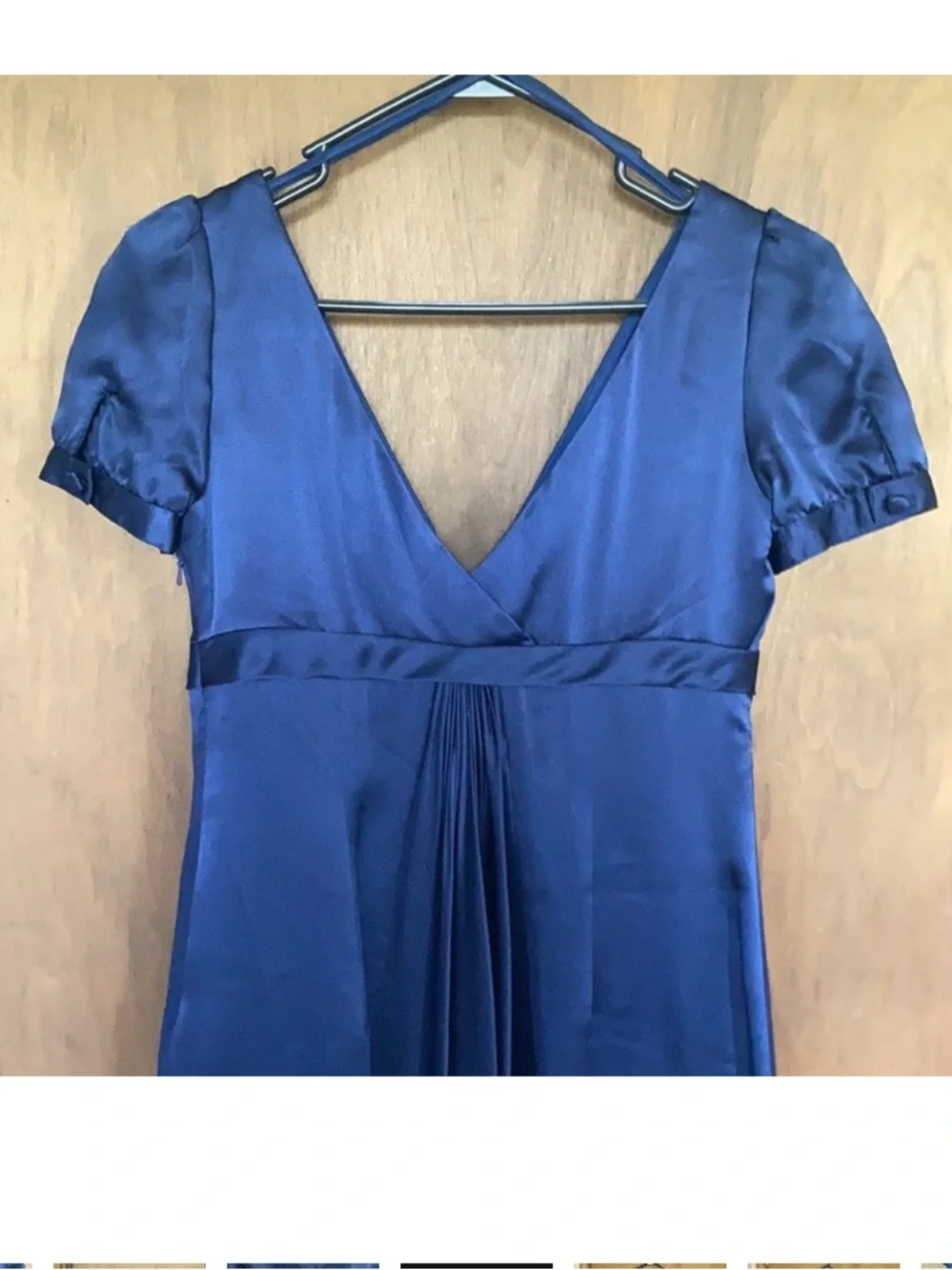 Melissa Sweet silk navy blue dress size 4 - Picture 7 of 17